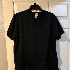 Black V-Neck smock Shirt